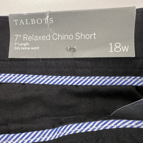 Talbots Cotton Stretch 7” Inseam Relaxed Chino Short Classic Black Size 18W - Picture 6 of 9